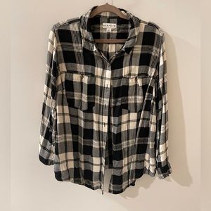 AVA & VIV black plaid flannel | 1X